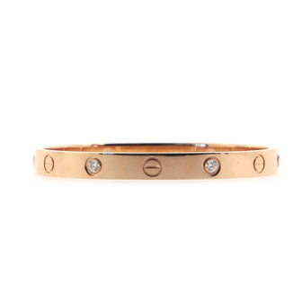 Cartier Love 4 Diamonds Bracelet 18K Rose Gold with Diamonds