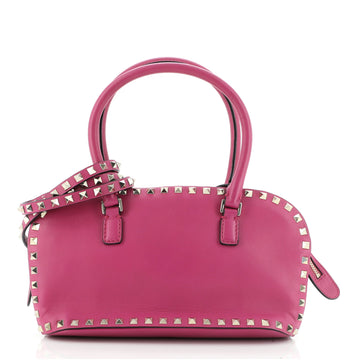 Valentino Rockstud Zip Satchel Leather Small
