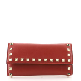 Valentino Rockstud Trifold Wallet Leather Long