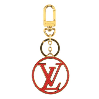 Louis Vuitton LV Circle Keychain Metal and Epi Leather