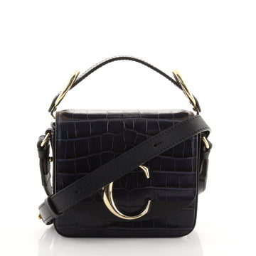 Chloe C Crossbody Crocodile Embossed Leather Mini