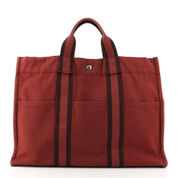Hermes Fourre Tout Tote Toile MM
