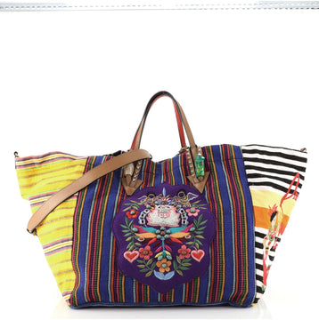 Christian Louboutin Caba Tote Motif Embroidered Jacquard Large