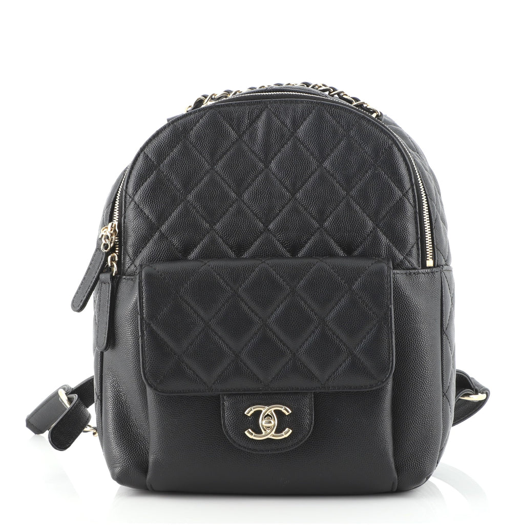 Chanel Quilted Large CC Day Backpack Black Caviar Gold Hardware – Coco  Approved Studio