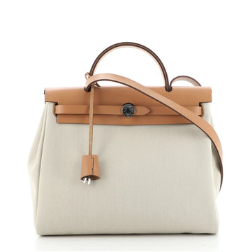 Hermes Herbag Zip Leather and Toile 31