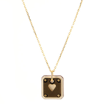Hermes As de Coeur Pendant Necklace Metal and Leather Small