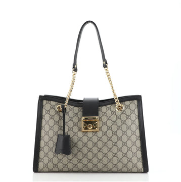 Gucci Padlock Chain Tote GG Coated Canvas Medium