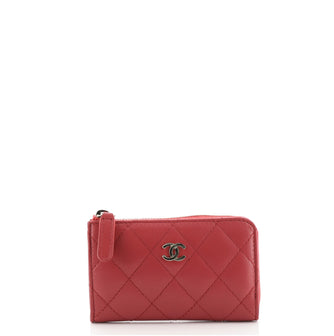 Chanel Zipped Key Holder Quilted Lambskin