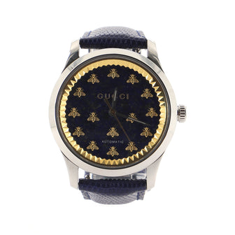 Gucci G-Timeless Bee Automatic Watch Stainless Steel and Lizard 38