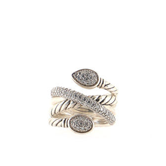David Yurman Renaissance Pave Coil Ring Sterling Silver with Diamonds