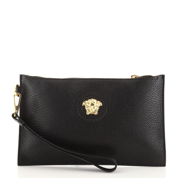 Versace Palazzo Medusa Zip Wristlet Pouch Leather Medium