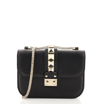 Valentino Glam Lock Shoulder Bag Leather Small