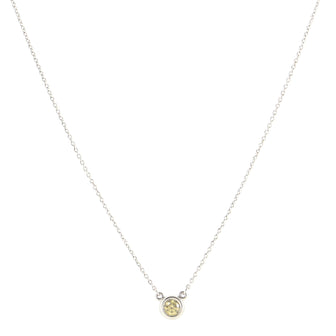 Tiffany & Co. Elsa Peretti Diamonds By The Yard Pendant Necklace Platinum with Yellow Diamond 0.16CT