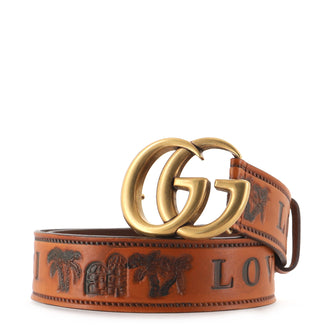 Gucci GG Marmont Loved Belt Embossed Leather Wide