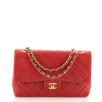 Chanel Vintage Classic Double Flap Bag Quilted Lambskin Medium