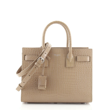 Saint Laurent Sac de Jour NM Bag Crocodile Embossed Leather Baby