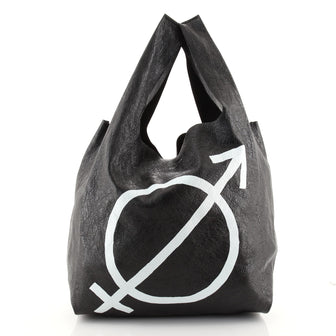 Balenciaga Supermarket Shopper Bag Printed Leather Small