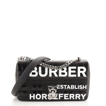 Burberry Lola Shoulder Bag Quilted Printed Coated Canvas Small
