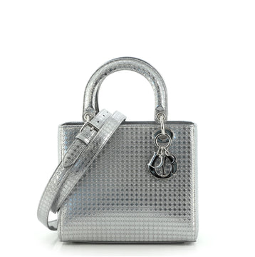Christian Dior Lady Dior Bag Metallic Micro Cannage Calfskin Medium