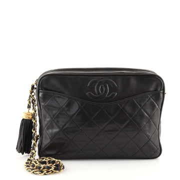 Chanel Vintage Camera Tassel Bag Quilted Leather Medium
