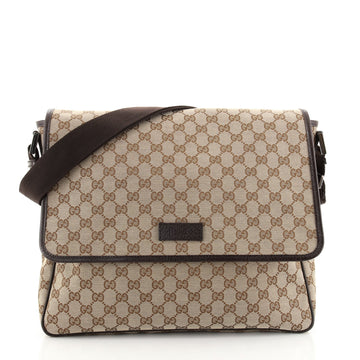 Gucci Messenger with Web Strap Bag GG Canvas Medium