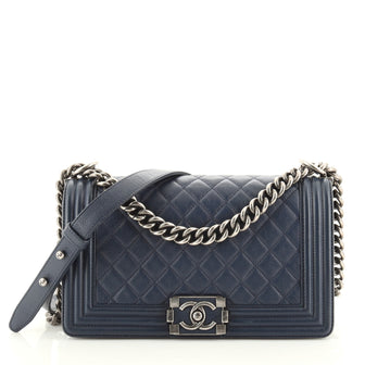 Chanel Boy Flap Bag Quilted Calfskin Old Medium