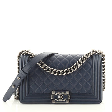 Chanel Boy Flap Bag Quilted Calfskin Old Medium