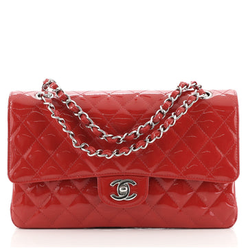 Chanel Vintage Classic Double Flap Bag Quilted Patent Medium