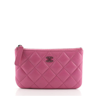 Chanel Classic O Case Pouch Quilted Caviar Mini