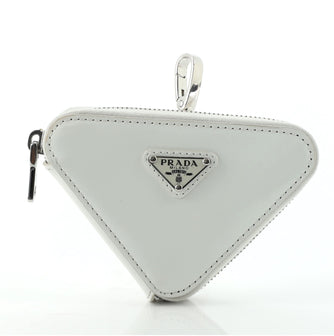 Prada Triangle Pouch Bag Charm Leather