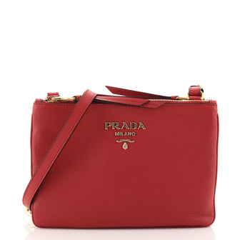 Prada Double Zip Crossbody Bag Vitello Phenix Small