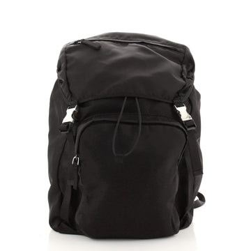 Prada Double Pocket Buckle Backpack Tessuto Large