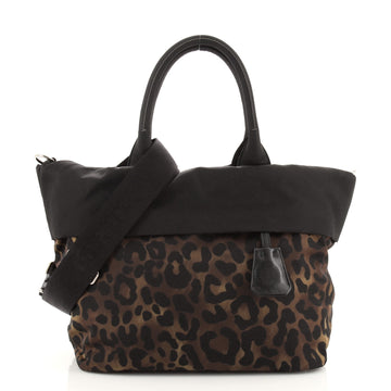 Prada Convertible Double Tote Printed Tessuto
