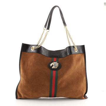 Gucci Rajah Chain Tote Suede Large