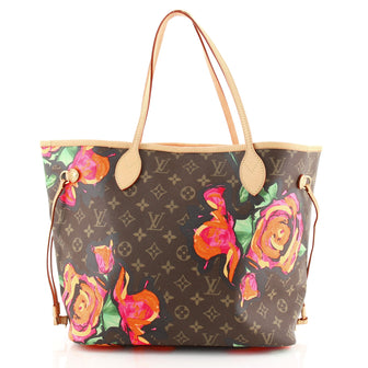 Louis Vuitton Neverfull Tote Limited Edition Monogram Roses MM