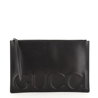 Gucci XL Zip Clutch Leather