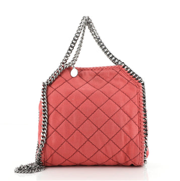 Stella McCartney Falabella Fold Over Crossbody Bag Quilted Shaggy Deer Mini