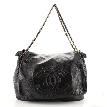 Chanel Rock and Chain Accordion Flap Bag Patent Vinyl XL