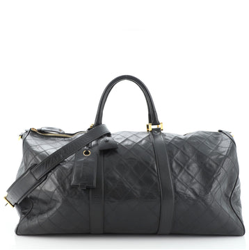 Chanel Vintage Diamond Stitch Boston Bag Quilted Lambskin XL