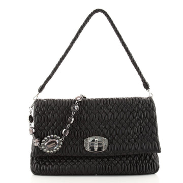 Miu Miu Crystal Clutch Matelasse Leather Large