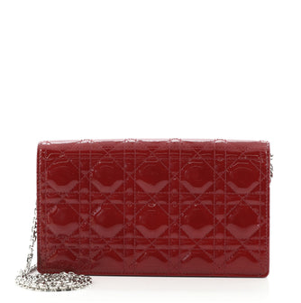 Christian Dior Lady Dior Chain Pouch Cannage Quilt Patent