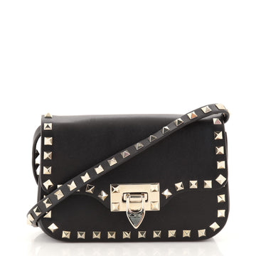 Valentino Rockstud Flip Lock Flap Bag Leather Micro