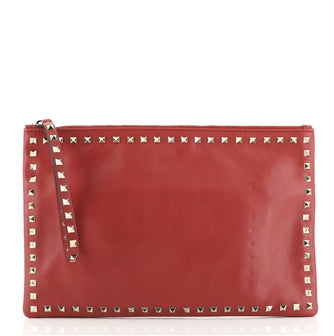 Valentino Rockstud Pouch Leather Large
