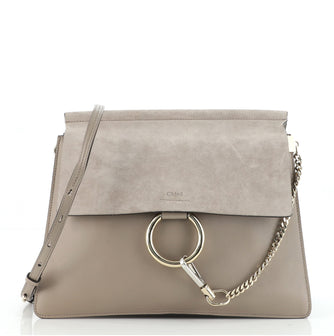 Chloe Faye Shoulder Bag Leather and Suede Medium
