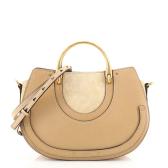 Chloe Pixie Double Handle Bag Leather with Suede Medium