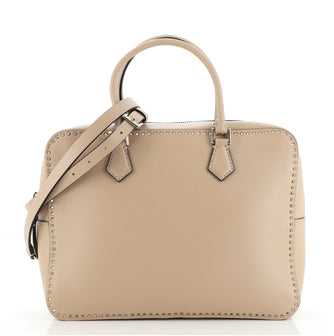 Valentino Convertible Zip Satchel Leather with Micro Rockstuds Medium