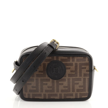 Fendi FF Logo Stamp Camera Bag Zucca Coated Canvas Mini