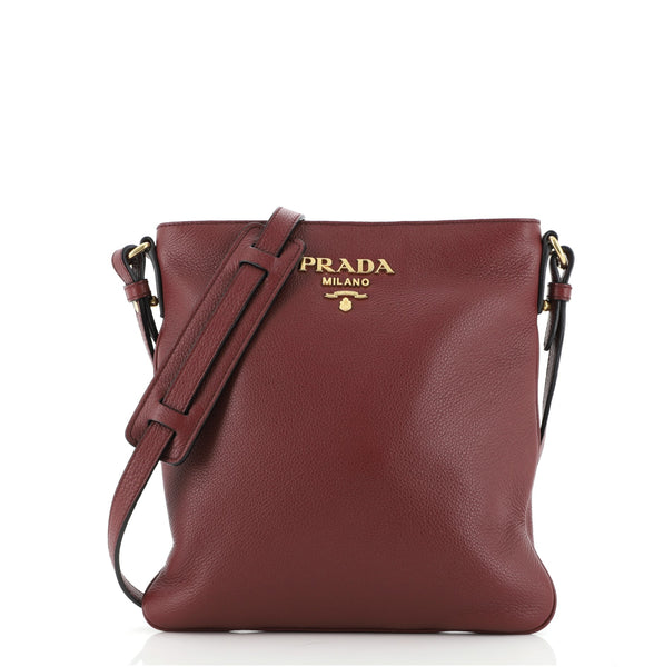 Prada Women's Red Vitello Phenix Leather Crossbody Handbag Small – Queen  Bee of Beverly Hills