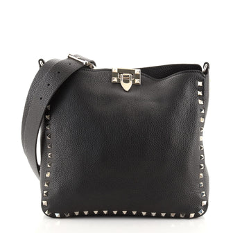 Valentino Rockstud Flip Lock Messenger Bag Leather Small