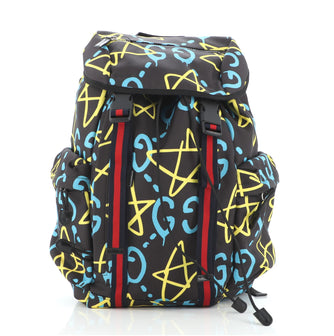 Gucci Techpack Backpack GucciGhost Print Canvas